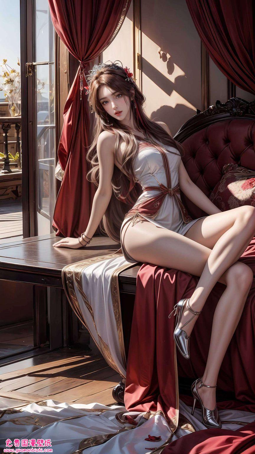 火灵儿新建模官方壁纸——AI角色壁纸，精细描绘，平板简洁风格，尽显角色魅力。