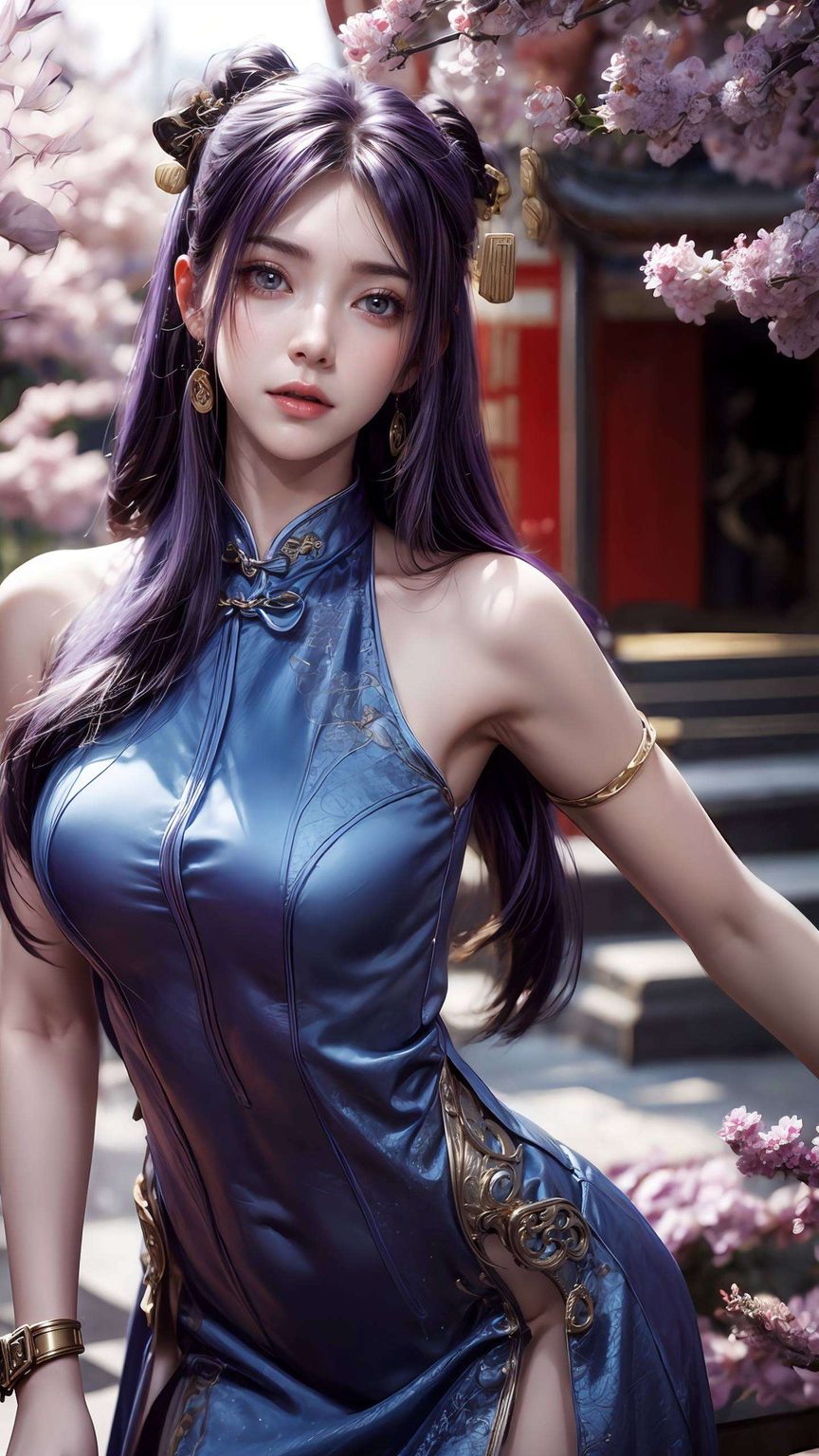 探索古风漫画之美：紫色精细角色姬紫月，设置为电脑壁纸的艺术指南