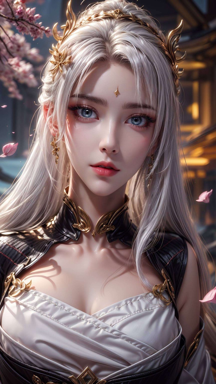 AI绘画AIGC，二次元天狐仙子正脸壁纸，电脑专用粉色梦幻高清