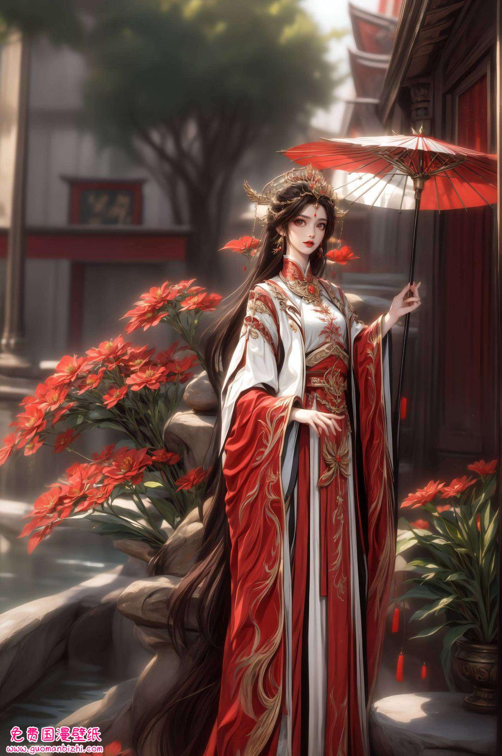 火灵儿高清壁纸采桑树下——AI图片AIGC护眼Win10壁纸，桌面背景精选集