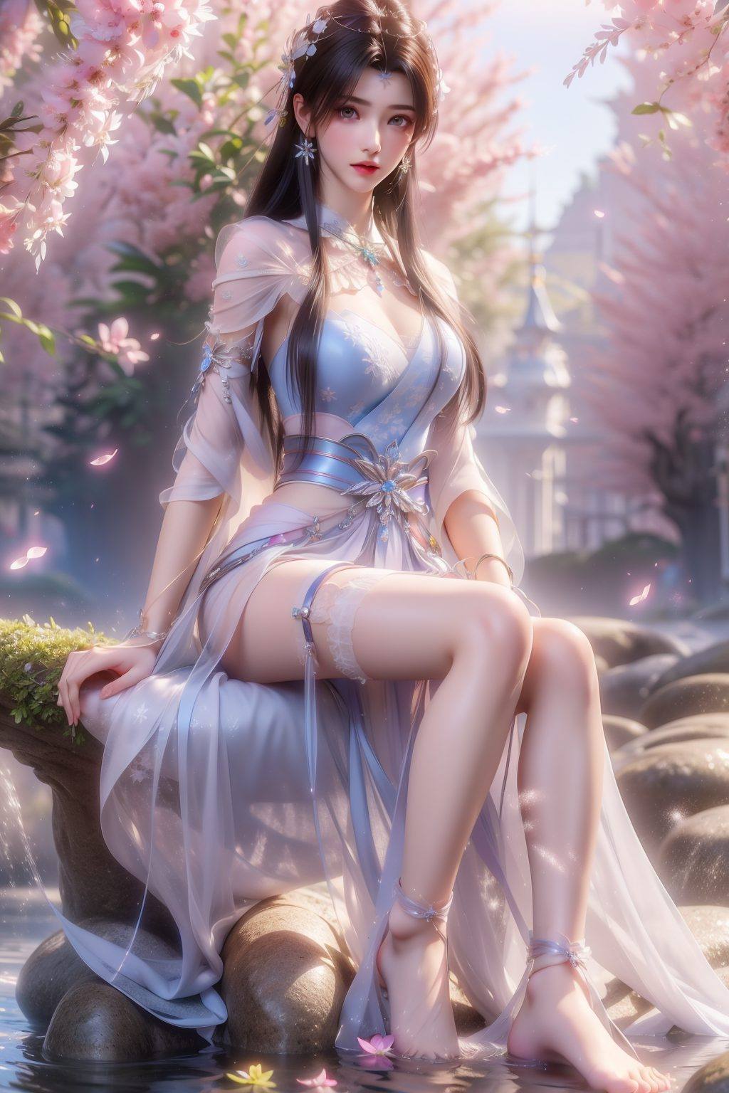 夏倾月电脑4k超清壁纸——AI绘画AIGC精细角色iPhone桌面主题精选集