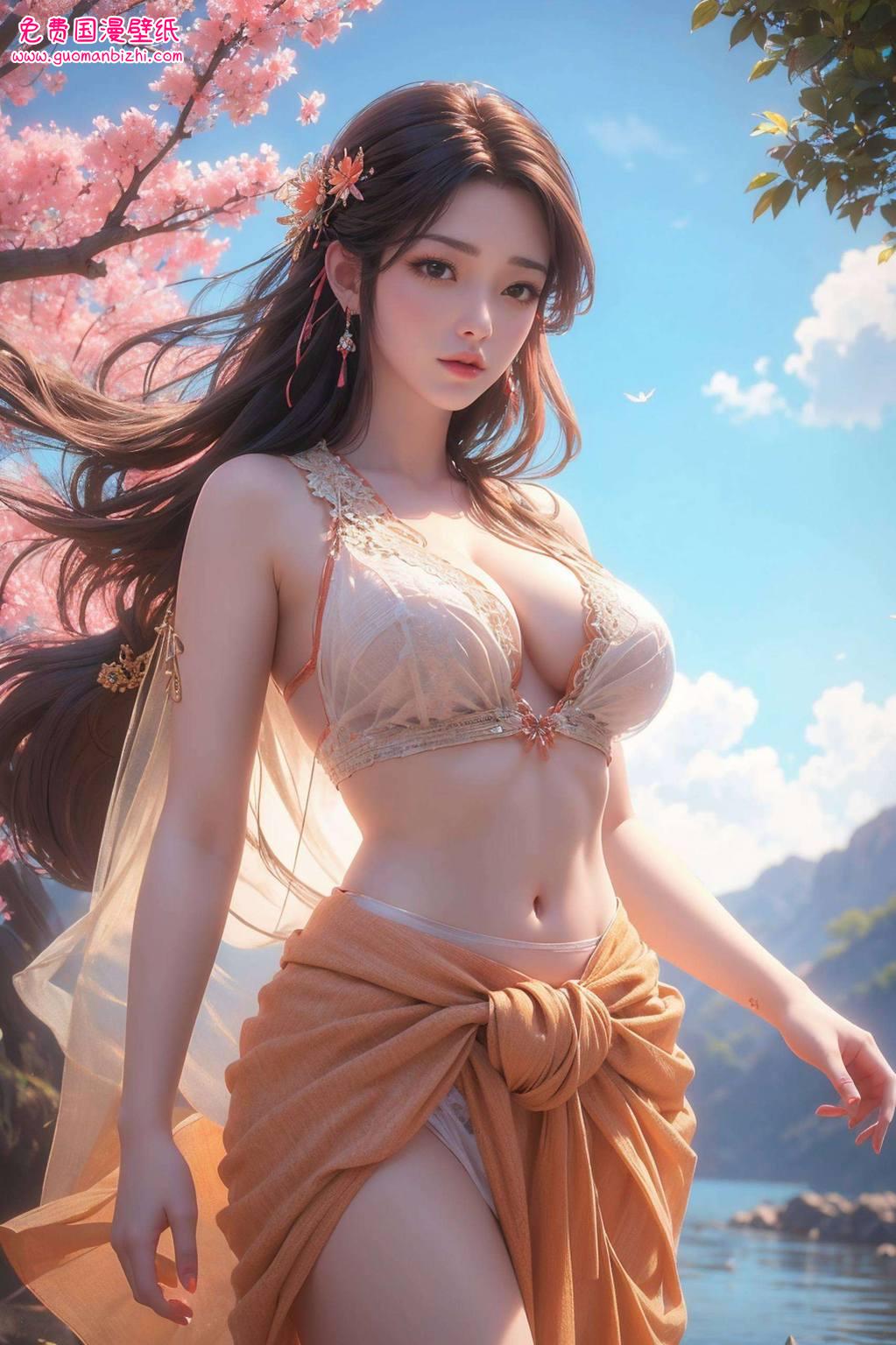 黑化火灵儿图片高清壁纸：AI素材壁纸，护眼苹果简洁风壁纸集