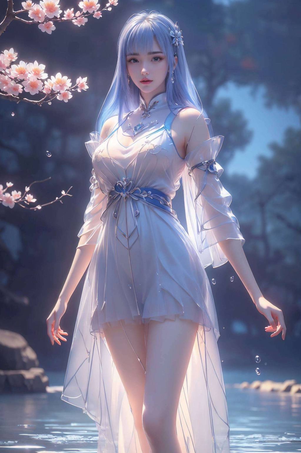 宁雨蝶竖屏动态壁纸：AI素材二次元壁纸，平板桌面背景新选择