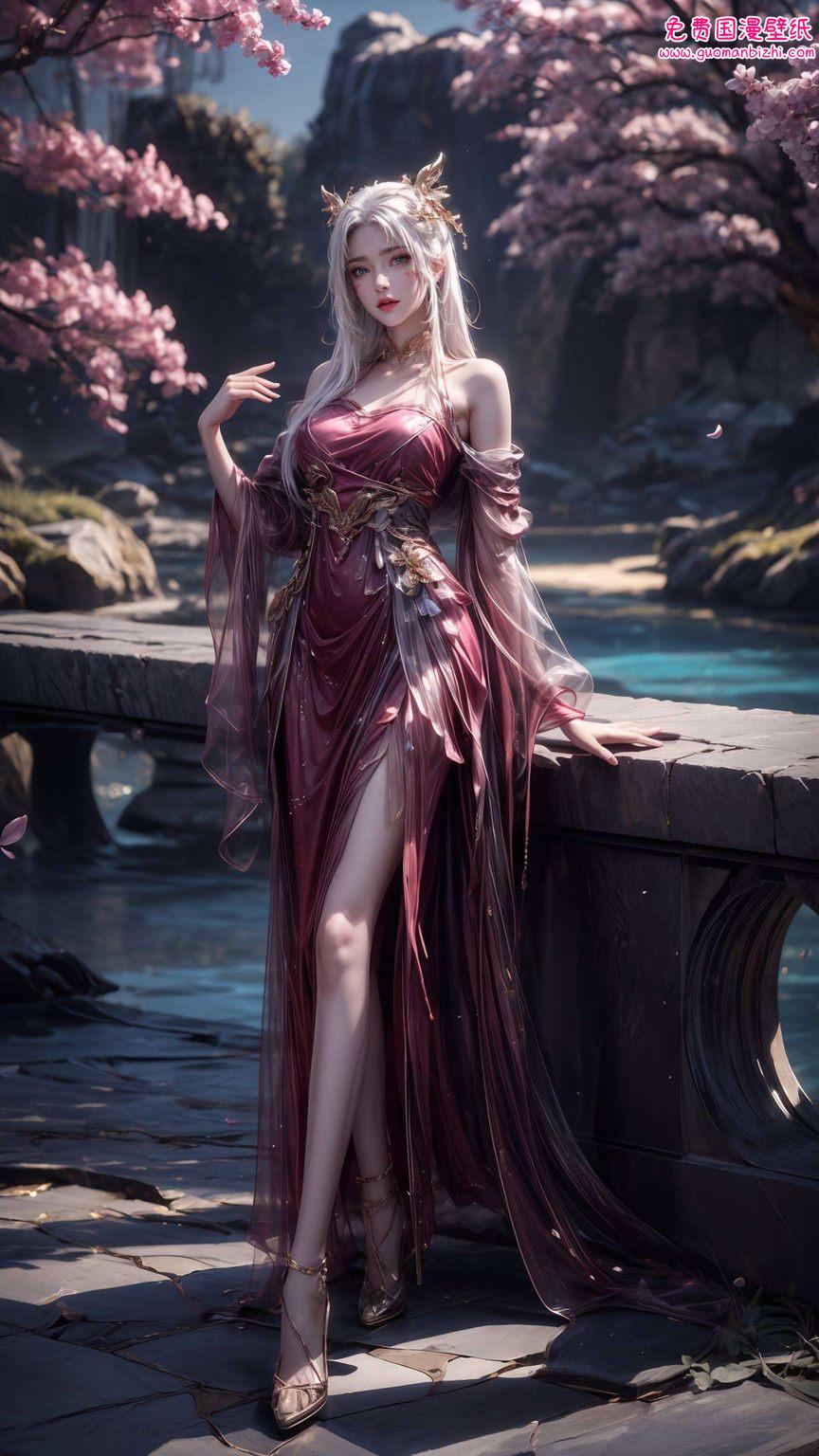 天狐仙子竖屏壁纸高清——AI生成素材，精细角色电脑桌面背景呈现