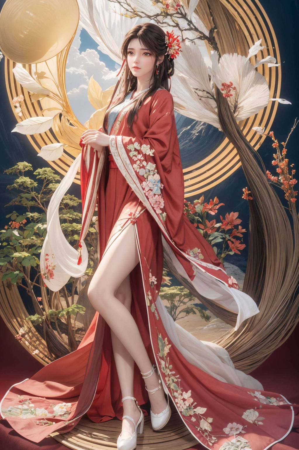 AI动漫人物精选，火灵儿壁纸背影高清，动漫壁纸手机背景图片集