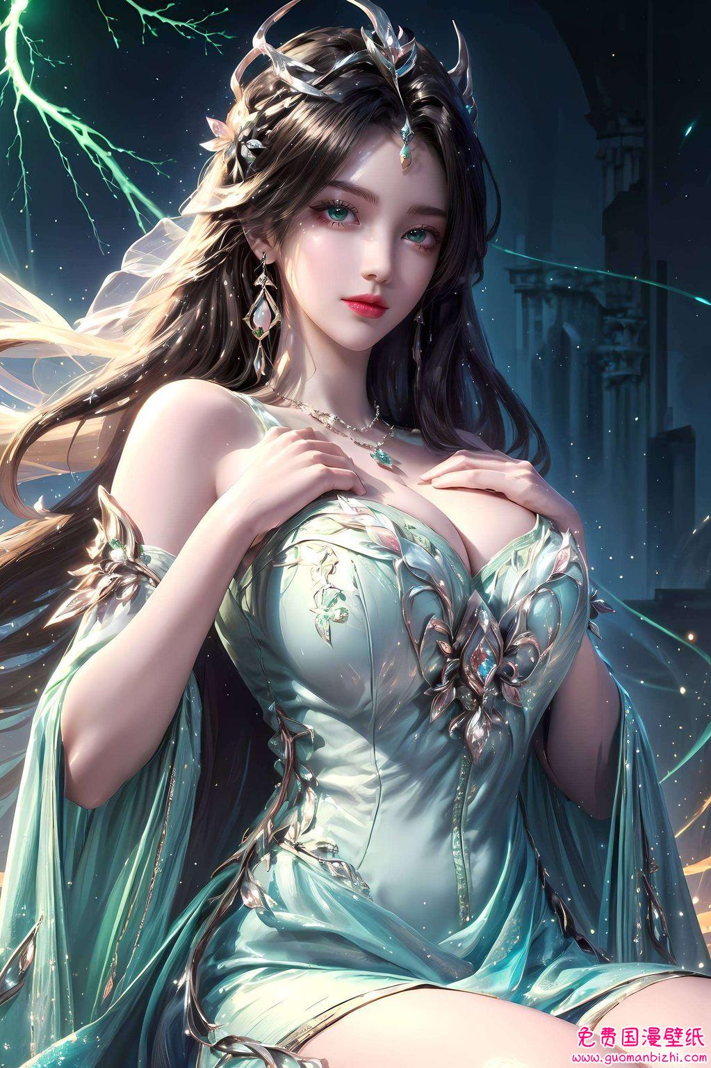 AI素材集：动漫古风壁纸，电脑上的柳智敏守护神电脑装饰