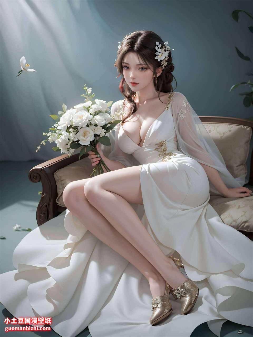 石昊与火灵儿的动漫壁纸特写：苹果粉色