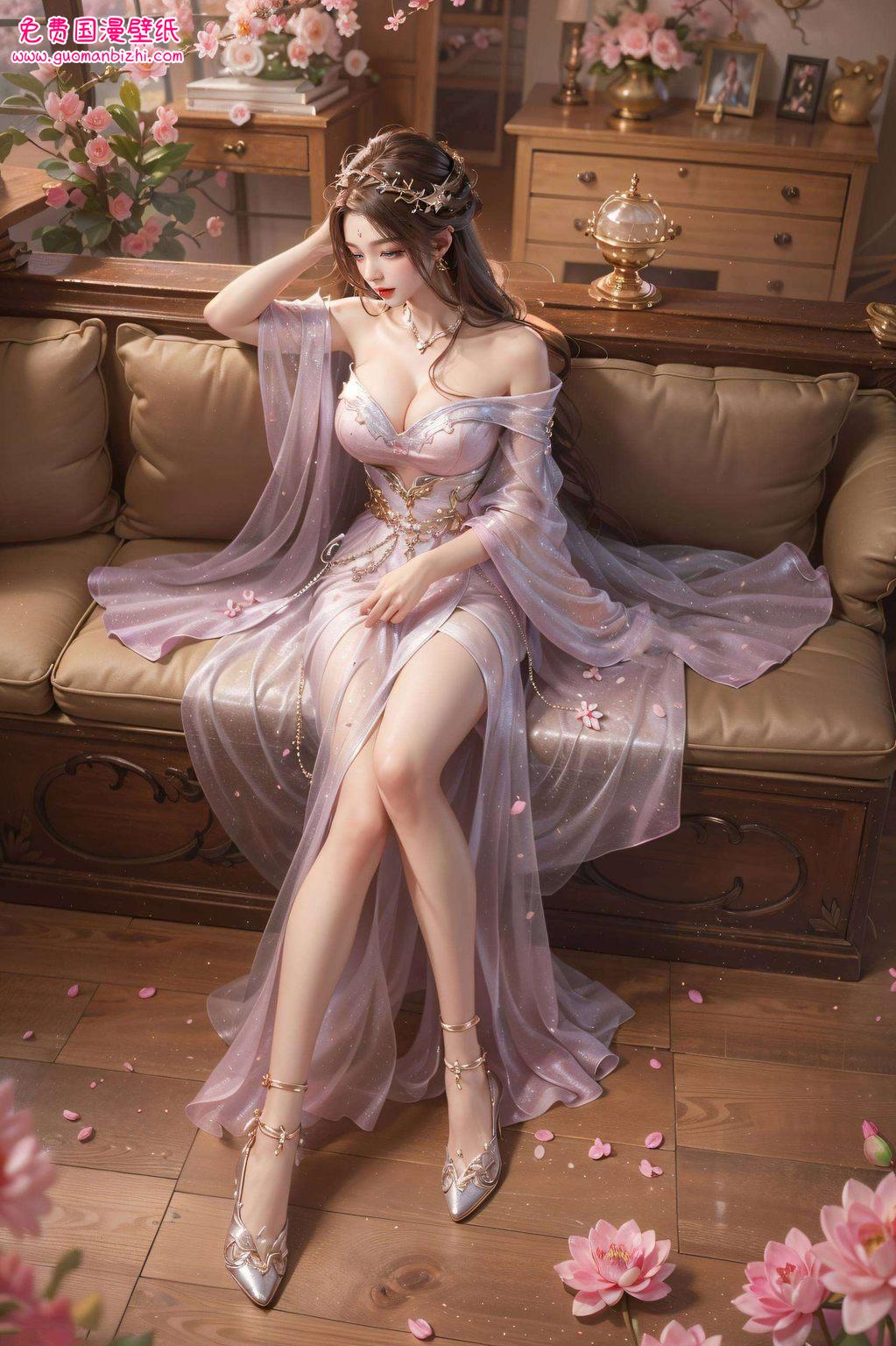 月婵之美：AI图片壁纸，古香古色，Win10护眼壁纸精选