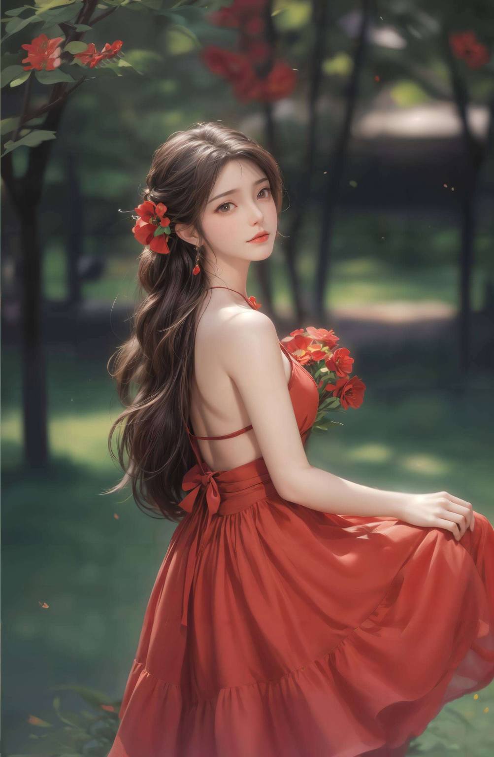 护眼壁纸免费壁纸秀：古风动漫美女火灵儿高清iPad壁纸集