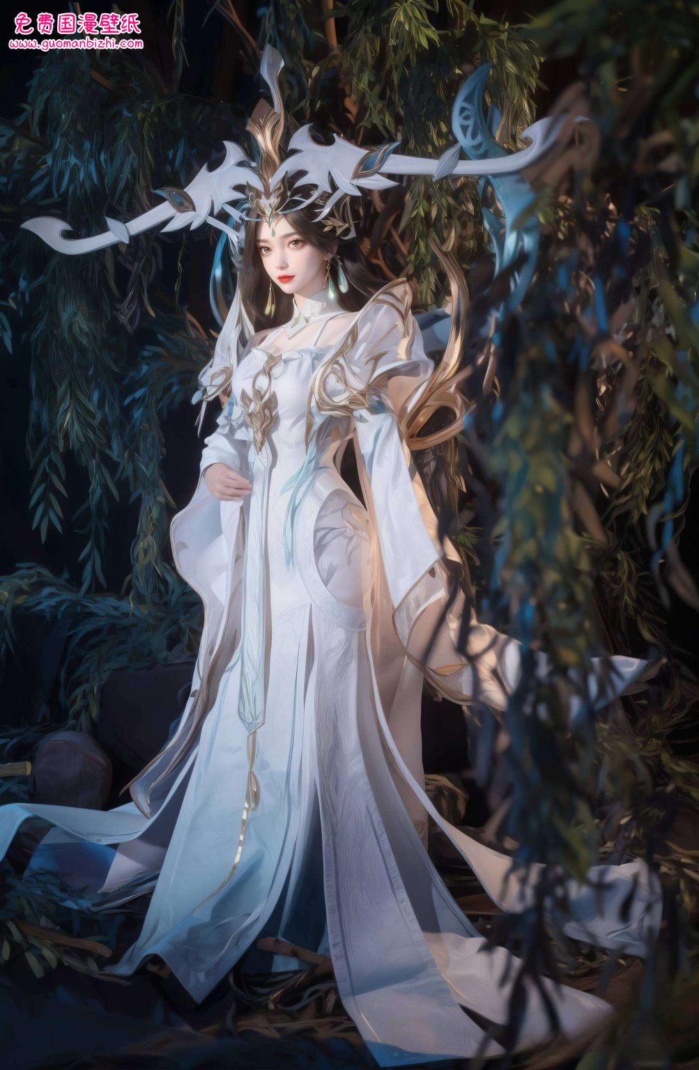 AI创造精细角色，柳神降临高清漫画壁纸，适配Win10视觉享受