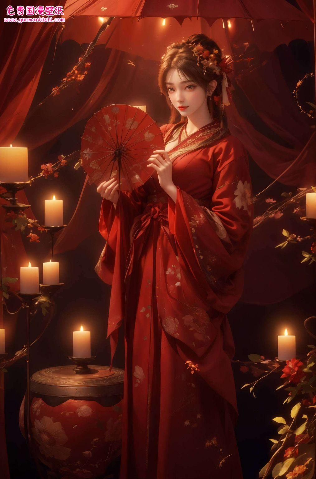 AI素材火灵儿石昊高清壁纸，古香古色，免费壁纸秀，适配iPhone横屏